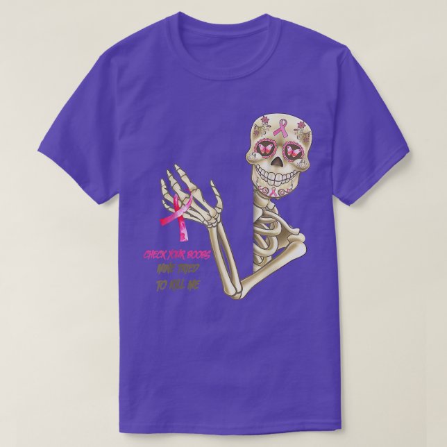 Camiseta Skeleton de sensibilización sobre el cáncer de mam (Diseño del anverso)