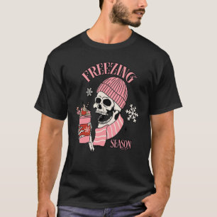 Camiseta Skeleton de temporada heladaweather para beber caf