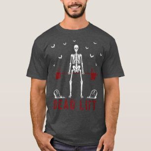 Camiseta Skeleton Deadlift Workout Funny Halloween Gym Weig