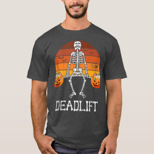 Camiseta Skeleton Deed Lift Candy Bucket Gym Workout Hallo