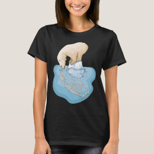 Camiseta Skeleton del cráneo del hielo del oso polar sobre 