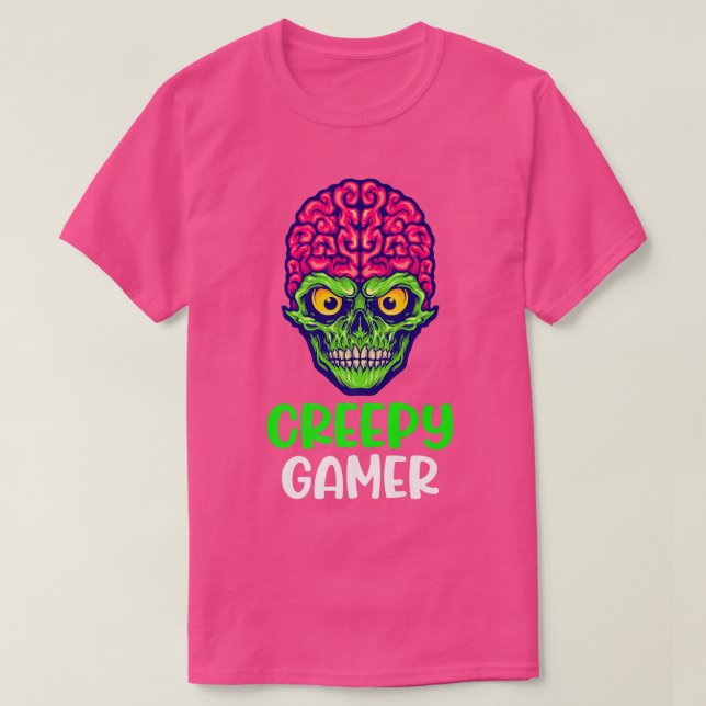 Camiseta Skeleton del juego de video de Halloween de Zombie (Diseño del anverso)
