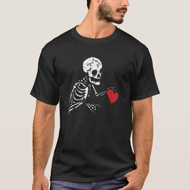 Camiseta Skeleton Día de San Valentín Skull Bones Amor (Anverso)