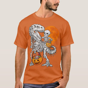 Camiseta Skeleton Dinosaur T rex Boys Halloween Mummy Funny