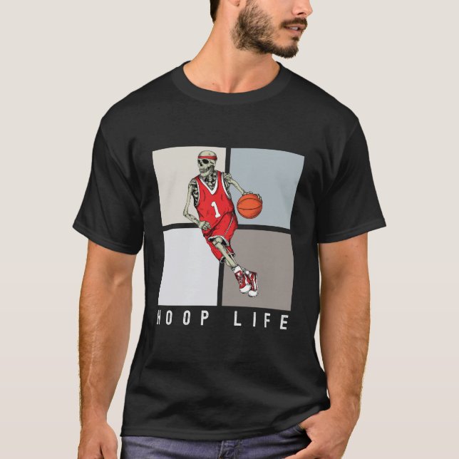 Camiseta Skeleton | Diseño de baloncesto de Halloween (Anverso)