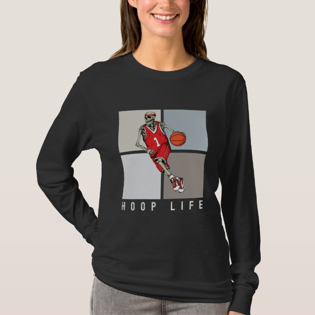 Camiseta Skeleton | Diseño de baloncesto de Halloween (Anverso)