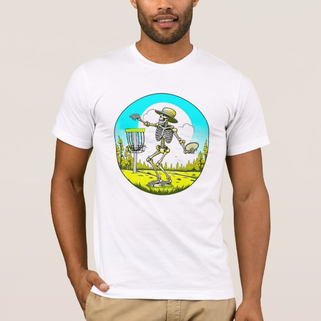 Camiseta Skeleton Disk Golfing (Anverso)
