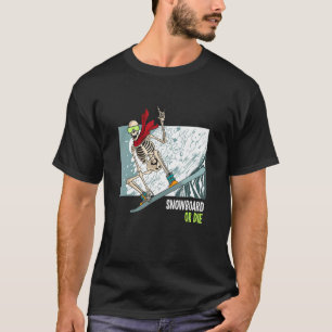 Camiseta skeleton divertido snowboard para los aficionados 