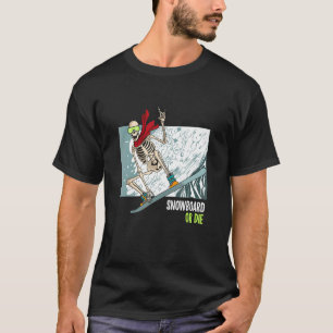 Camiseta skeleton divertido snowboard para los aficionados 