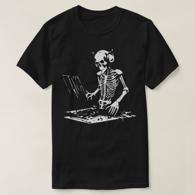 Camiseta Skeleton DJ (Diseño del anverso)