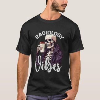 Camiseta Skeleton Drinking Coffee Radiology Vibes Xray Tech