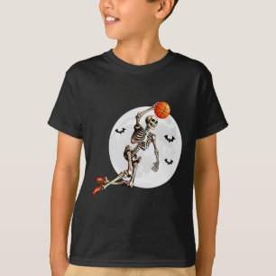 Camiseta Skeleton Dunk Baloncestista Halloween Moon