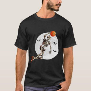 Camiseta Skeleton Dunk Baloncestista Halloween Moon