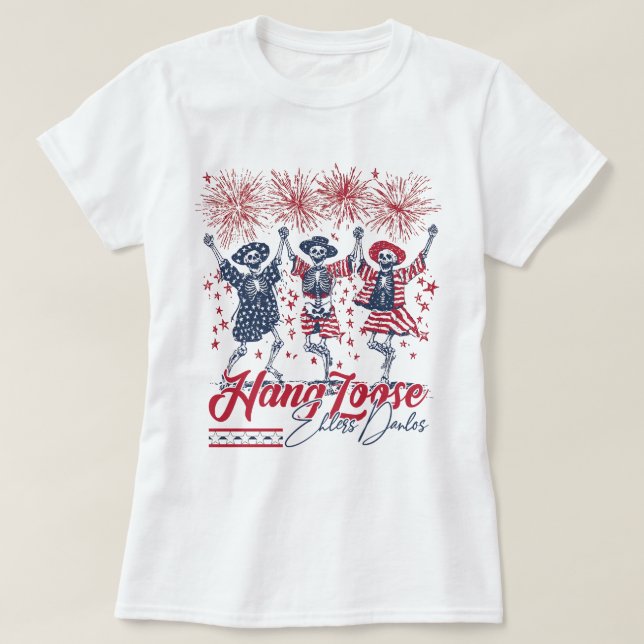 Camiseta Skeleton EDS Hang Loose Conciencia 4 De Julio (Diseño del anverso)