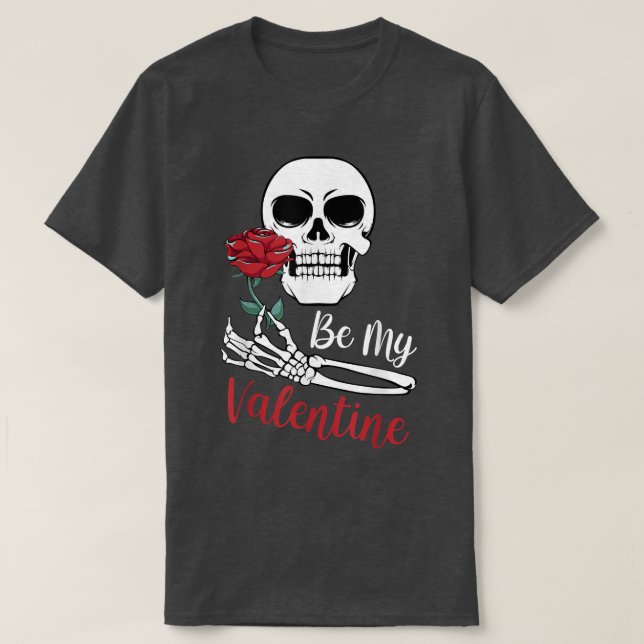 Camiseta Skeleton el día de San Valentín Spooky Skull Red F (Diseño del anverso)