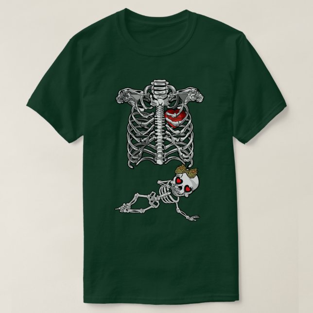 Camiseta Skeleton Embarazo Regalos de Invitación por primer (Diseño del anverso)