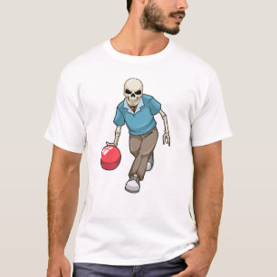 Camiseta Skeleton en el Bowling con bolas