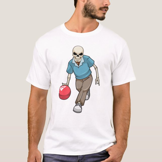 Camiseta Skeleton en el Bowling con bolas (Anverso)