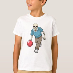 Camiseta Skeleton en el Bowling con bolas