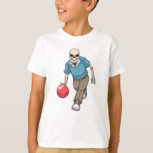 Camiseta Skeleton en el Bowling con bolas (Anverso)