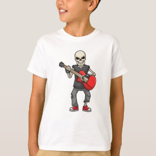 Camiseta Skeleton en la música con guitarra