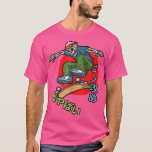 Camiseta Skeleton en Skateboard en Sla, una estación de esq