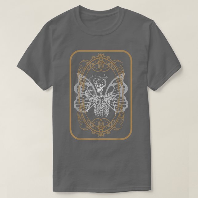 Camiseta Skeleton estético Grunge Bebida Café Fairy Go (Diseño del anverso)