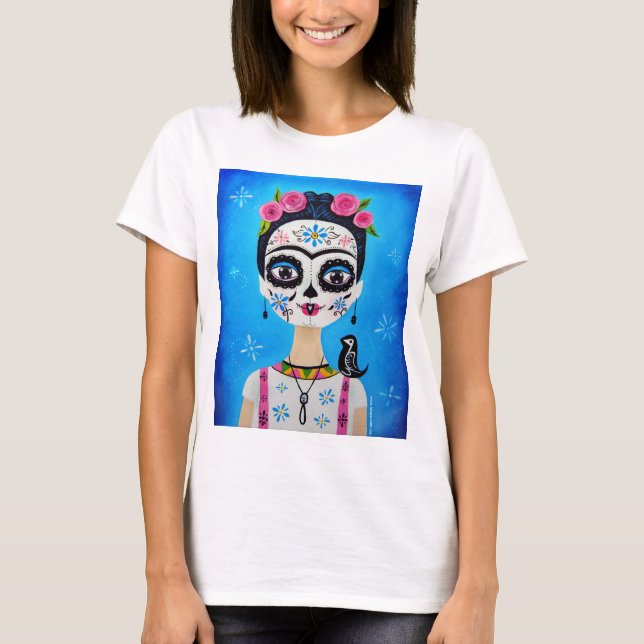 Camiseta Skeleton Face con ave (Anverso)