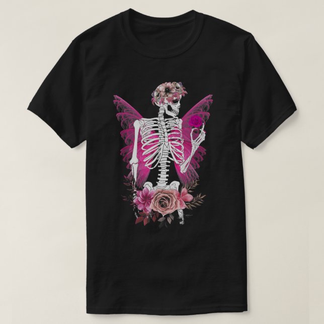 Camiseta Skeleton Fairy Grunge Fairycore Halloween C (Diseño del anverso)