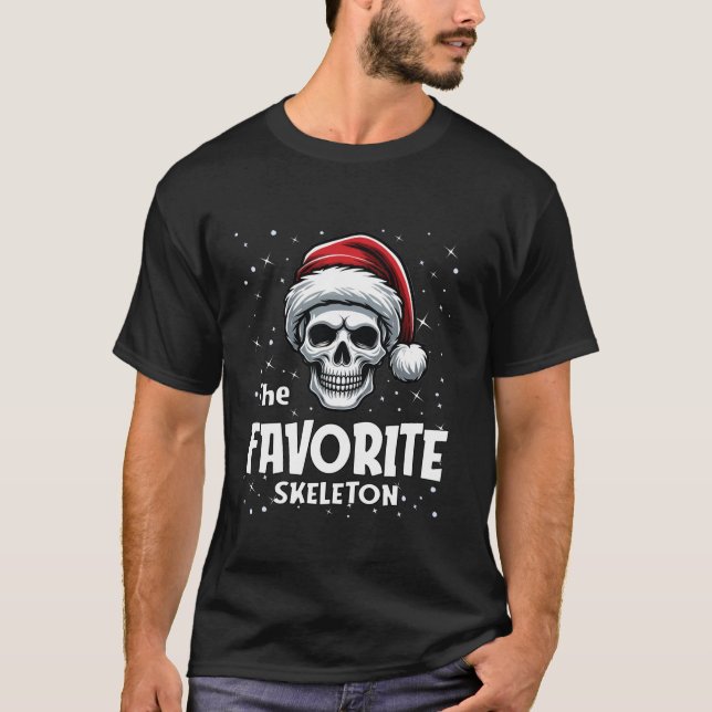 Camiseta Skeleton favorita Navidades divertidos coincidiend (Anverso)