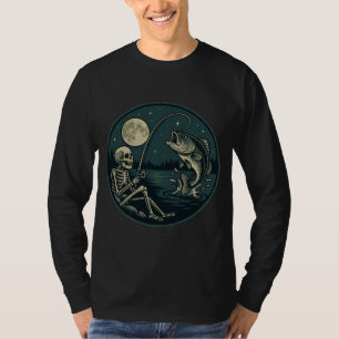 Camiseta Skeleton Fisherman Halloween Angler