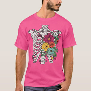 Camiseta Skeleton floral costilla