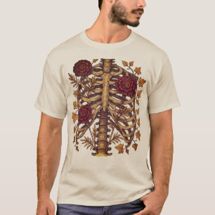 Camiseta Skeleton floral Jaula de costillas