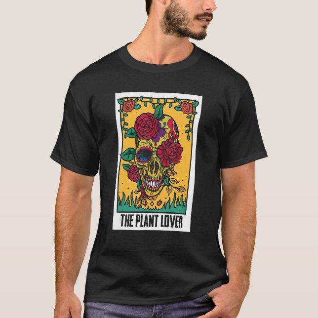 Camiseta Skeleton Flores Flores Plantas Tarjeta Tarot Fortu (Anverso)