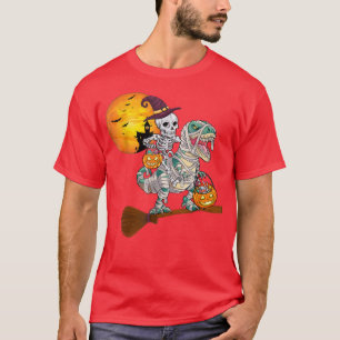 Camiseta Skeleton Flying Mummy Dinosaur T re Halloween Funn