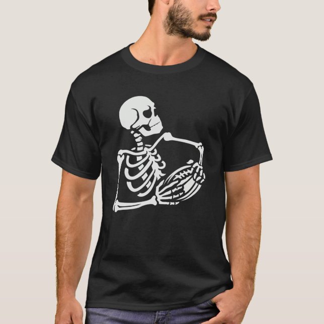 Camiseta Skeleton Football Player Lazy Halloween Costume Sk (Anverso)