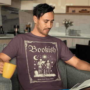 Camiseta Skeleton Friends leyendo libro sobre estética