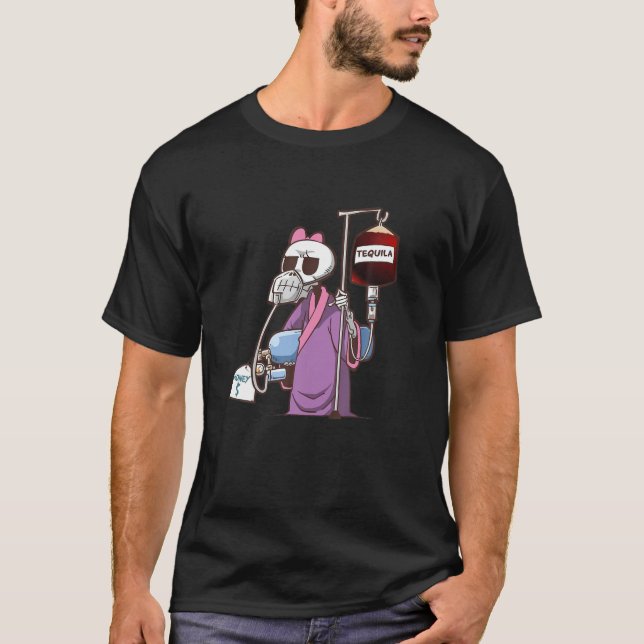 Camiseta Skeleton Funny Skeleton Money Coffee (Anverso)
