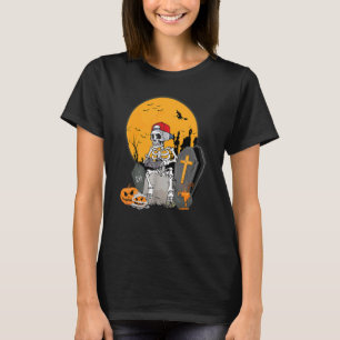 Camiseta Skeleton Gamer Video Game Boys Gravestone Hallowee