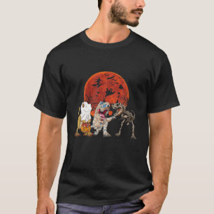 Camiseta Skeleton Ghost Mummy Dinosaur T Rex Halloween Niño