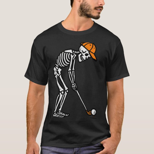 Camiseta Skeleton Golf Halloween Golfer Costume Dad Mens Bo (Anverso)