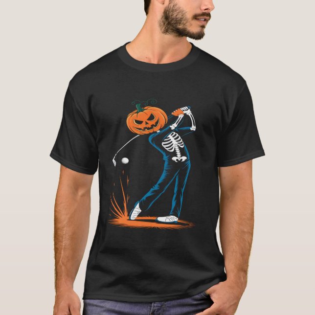 Camiseta Skeleton Golf Halloween T Shirt (Anverso)