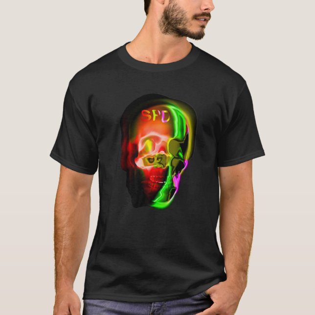 Camiseta Skeleton gótico Resumen del cráneo (Anverso)