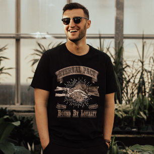 Camiseta Skeleton gótico retro Zombie Handshake Typography