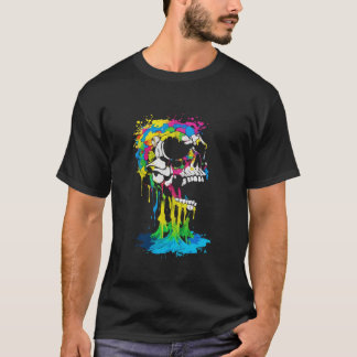 Camiseta Skeleton gótico Skull Drill Paint Weirdcore Hal