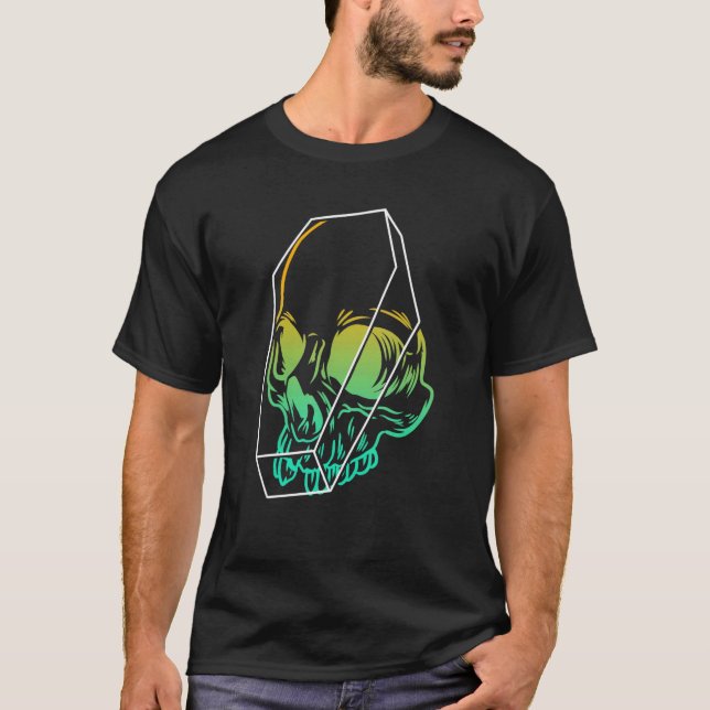 Camiseta Skeleton Gótico Skull Punk Emo Em Halloween (Anverso)