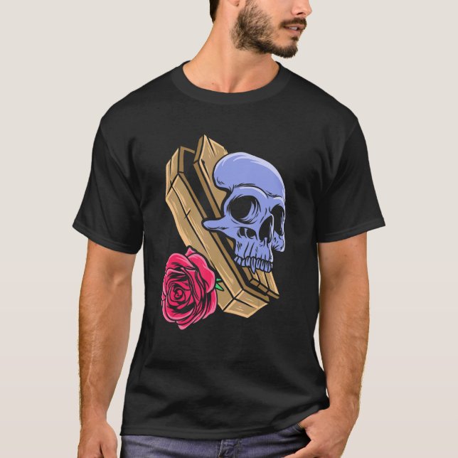 Camiseta Skeleton Gótico Skull Punk Emo Em Halloween (Anverso)