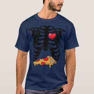 Camiseta Skeleton Graphic Pizza Lover Comer comida italiana