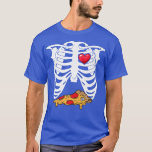 Camiseta Skeleton Graphic Pizza Lover Comer comida italiana