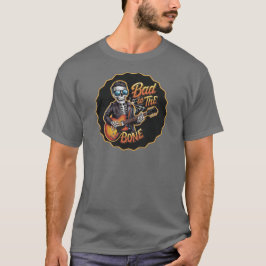 Camiseta Skeleton Guay malo para el hueso con guitarra